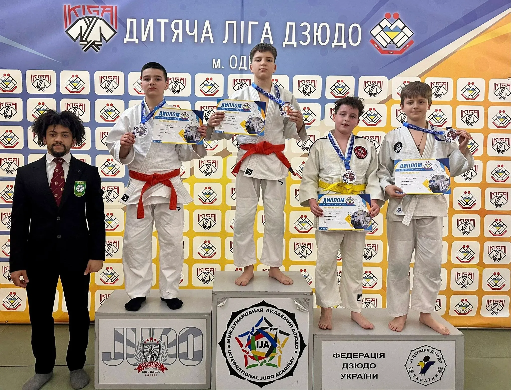 нагородження переможців Дитяча ліга дзюдо Одеса 2026 тур 1